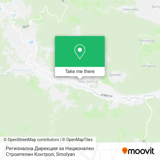 Карта Регионална Дирекция за Национален Строителен Контрол