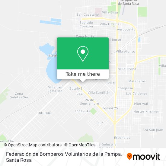 Mapa de Federación de Bomberos Voluntarios de la Pampa