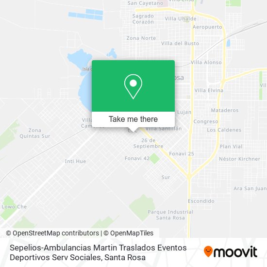 Mapa de Sepelios-Ambulancias Martin Traslados Eventos Deportivos Serv Sociales