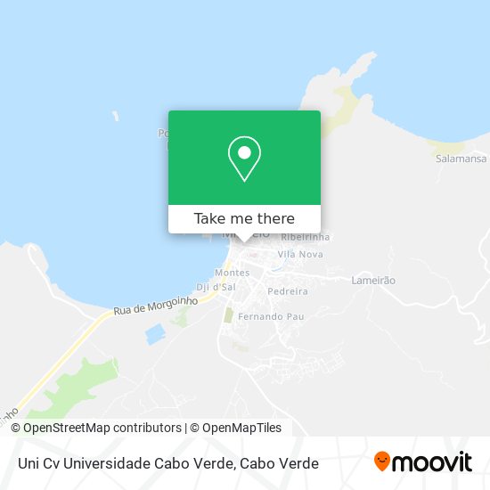 Uni Cv Universidade Cabo Verde mapa