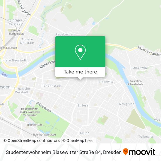 Карта Studentenwohnheim Blasewitzer Straße 84