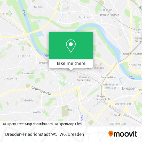 Dresden-Friedrichstadt W5, W6 map