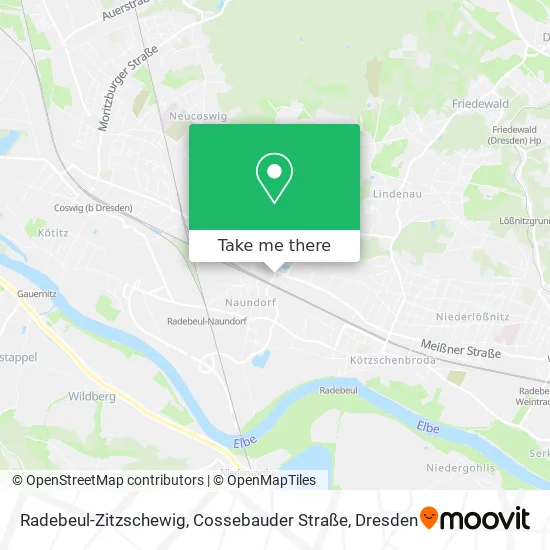 Карта Radebeul-Zitzschewig, Cossebauder Straße