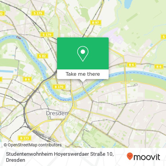 Карта Studentenwohnheim Hoyerswerdaer Straße 10