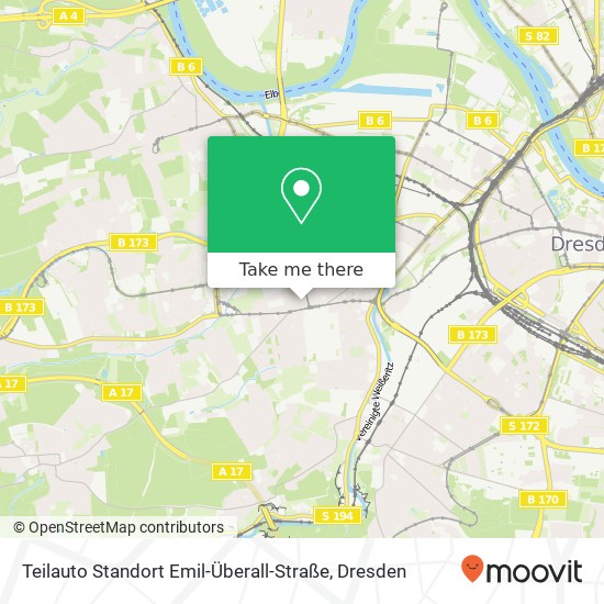 Карта Teilauto Standort Emil-Überall-Straße