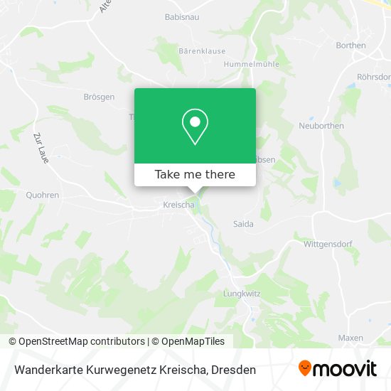 Wanderkarte Kurwegenetz Kreischa map
