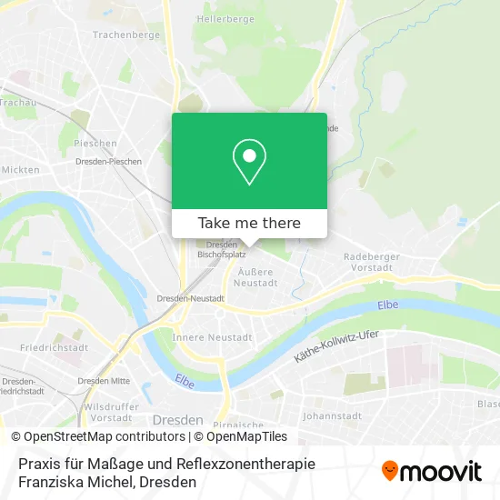 Карта Praxis für Maßage und Reflexzonentherapie Franziska Michel