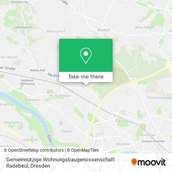 Карта Gemeinnützige Wohnungsbaugenossenschaft Radebeul