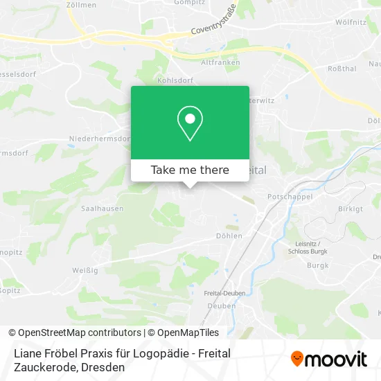 Карта Liane Fröbel Praxis für Logopädie - Freital Zauckerode