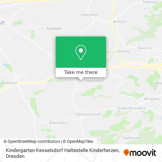 Карта Kindergarten Kesselsdorf Haltestelle Kinderherzen