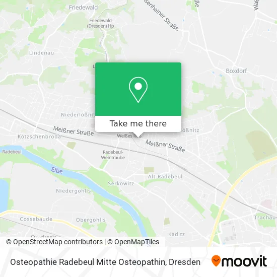 Карта Osteopathie Radebeul Mitte Osteopathin
