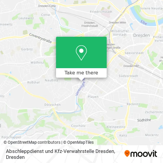 Карта Abschleppdienst und Kfz-Verwahrstelle Dresden