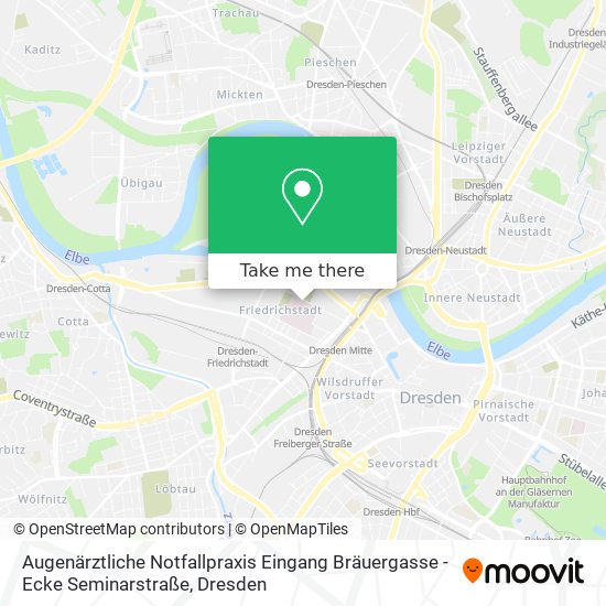 Augenärztliche Notfallpraxis Eingang Bräuergasse - Ecke Seminarstraße map