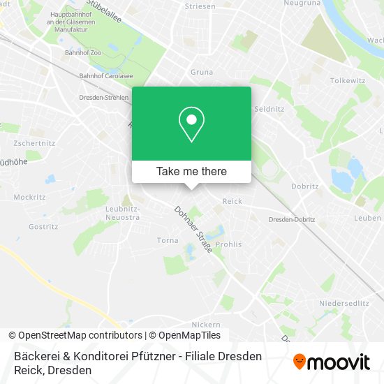 Bäckerei & Konditorei Pfützner - Filiale Dresden Reick map