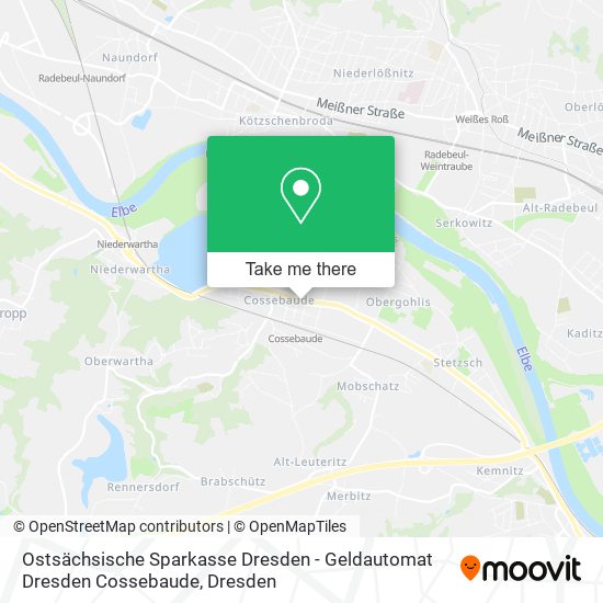 Ostsächsische Sparkasse Dresden - Geldautomat Dresden Cossebaude map