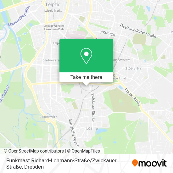 Карта Funkmast Richard-Lehmann-Straße / Zwickauer Straße