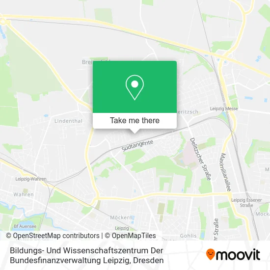 Карта Bildungs- Und Wissenschaftszentrum Der Bundesfinanzverwaltung Leipzig