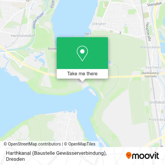 Карта Harthkanal (Baustelle Gewässerverbindung)