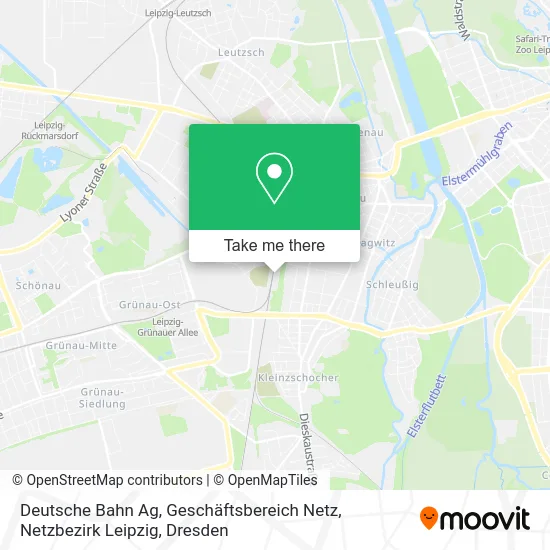 Карта Deutsche Bahn Ag, Geschäftsbereich Netz, Netzbezirk Leipzig