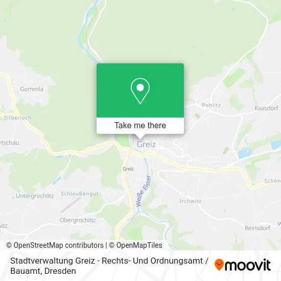 Карта Stadtverwaltung Greiz - Rechts- Und Ordnungsamt / Bauamt