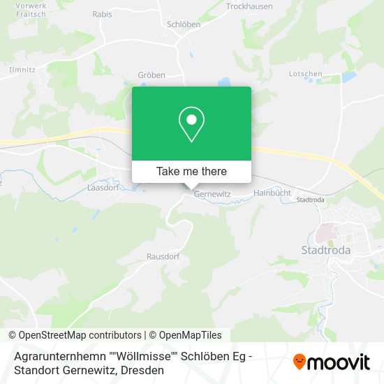 Карта Agrarunternhemn ""Wöllmisse"" Schlöben Eg - Standort Gernewitz