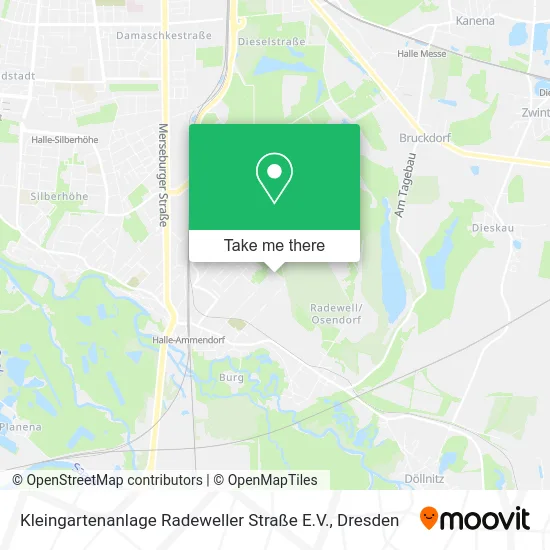 Карта Kleingartenanlage Radeweller Straße E.V.