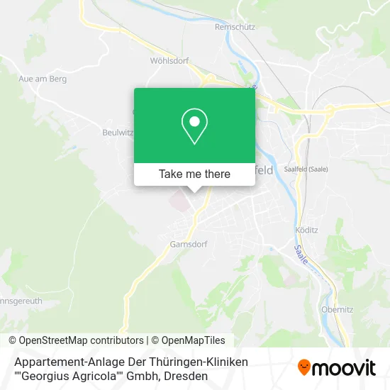 Карта Appartement-Anlage Der Thüringen-Kliniken ""Georgius Agricola"" Gmbh