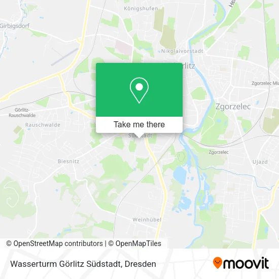 Карта Wasserturm Görlitz Südstadt