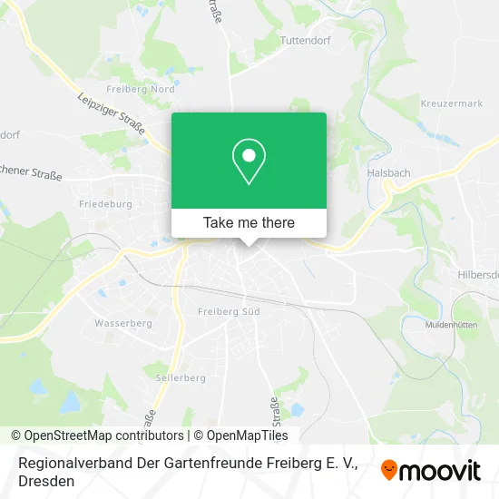 Карта Regionalverband Der Gartenfreunde Freiberg E. V.