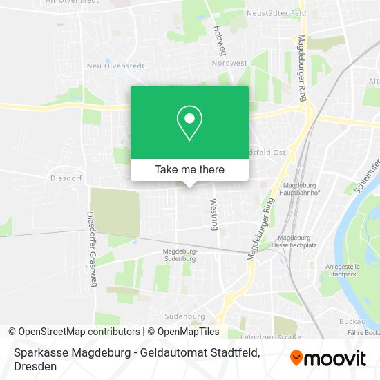 Карта Sparkasse Magdeburg - Geldautomat Stadtfeld