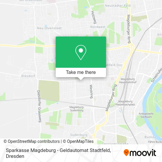 Карта Sparkasse Magdeburg - Geldautomat Stadtfeld