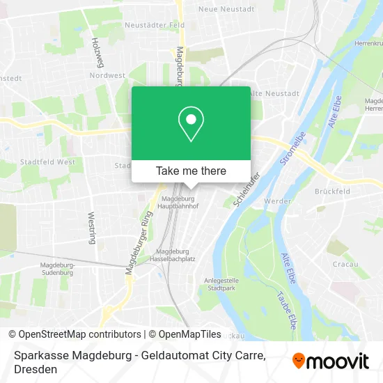 Карта Sparkasse Magdeburg - Geldautomat City Carre