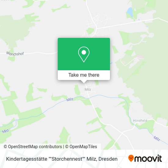 Карта Kindertagesstätte ""Storchennest"" Milz