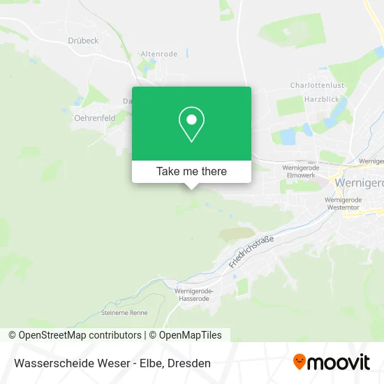Карта Wasserscheide Weser - Elbe