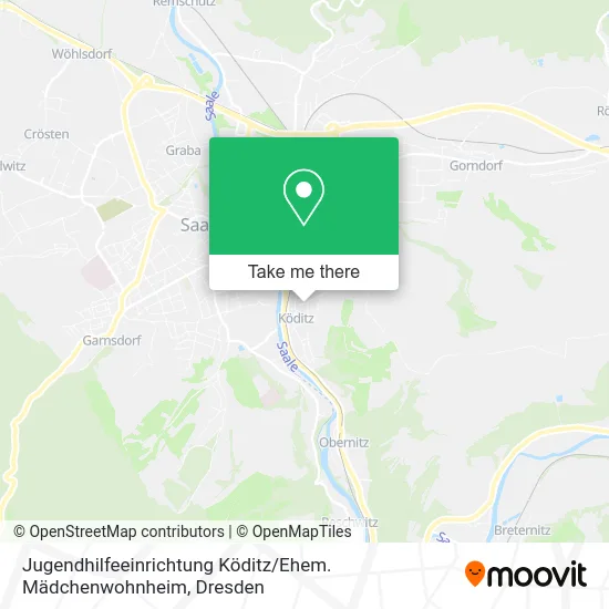 Карта Jugendhilfeeinrichtung Köditz / Ehem. Mädchenwohnheim