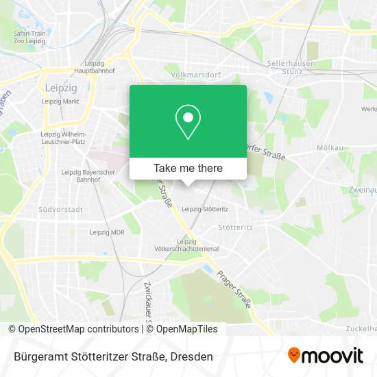 Карта Bürgeramt Stötteritzer Straße