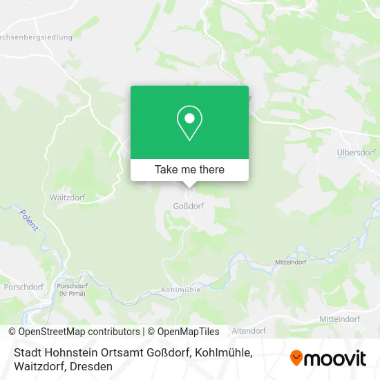 Карта Stadt Hohnstein Ortsamt Goßdorf, Kohlmühle, Waitzdorf
