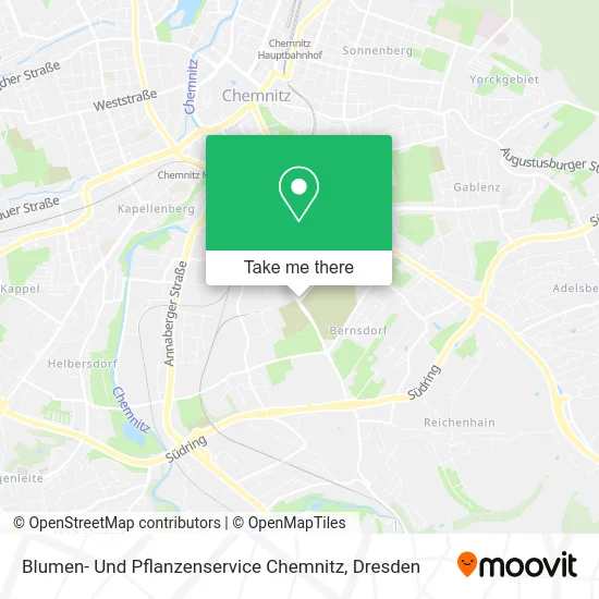 Карта Blumen- Und Pflanzenservice Chemnitz