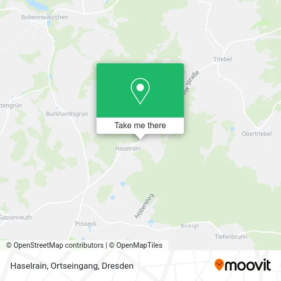 Карта Haselrain, Ortseingang