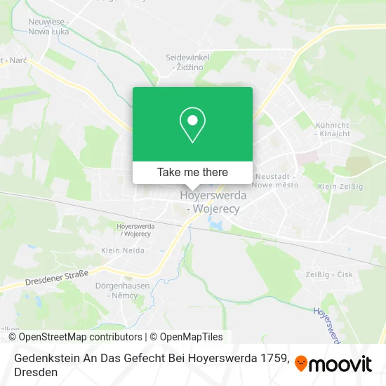 Карта Gedenkstein An Das Gefecht Bei Hoyerswerda 1759