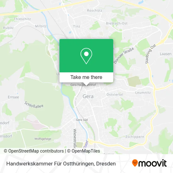 Карта Handwerkskammer Für Ostthüringen