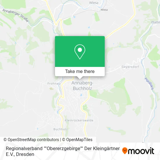 Карта Regionalverband ""Obererzgebirge"" Der Kleingärtner E.V.