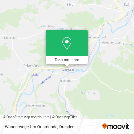 Карта Wanderwege Um Orlamünde