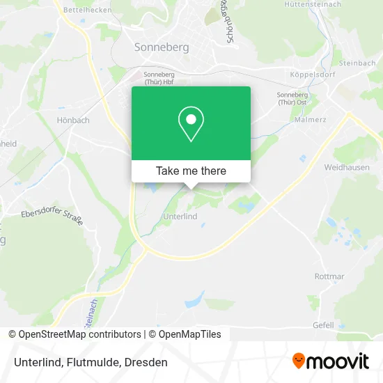 Unterlind, Flutmulde map