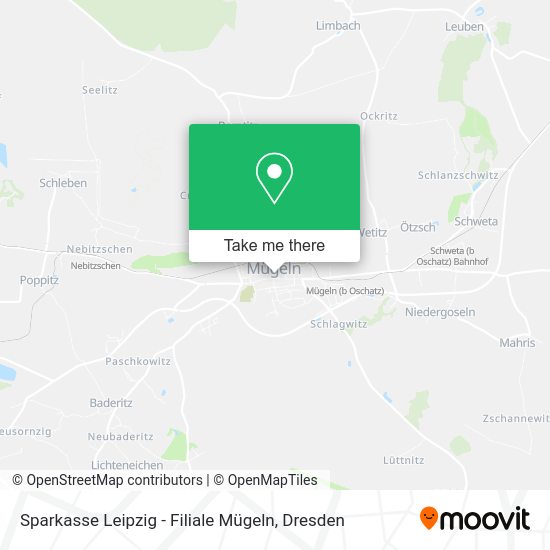 Карта Sparkasse Leipzig - Filiale Mügeln