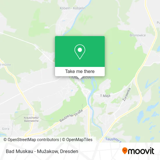 Карта Bad Muskau - Mužakow