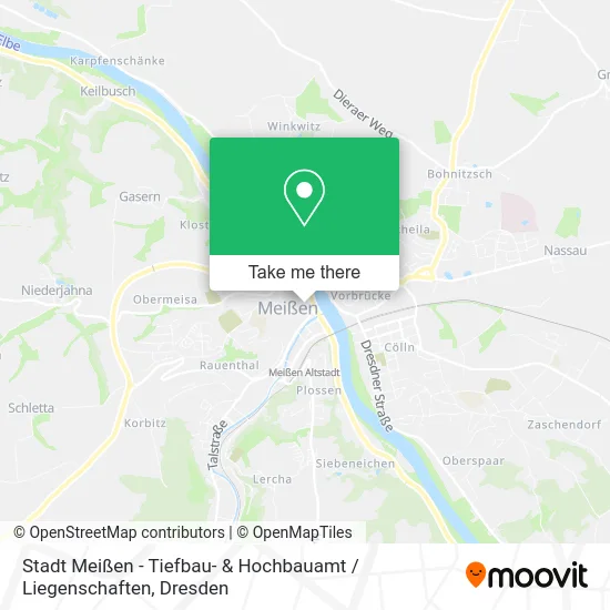 Карта Stadt Meißen - Tiefbau- & Hochbauamt / Liegenschaften