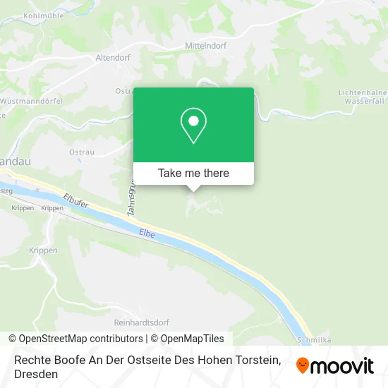 Карта Rechte Boofe An Der Ostseite Des Hohen Torstein