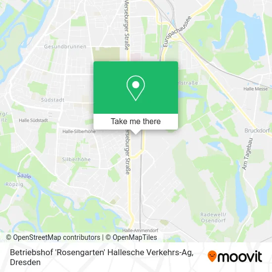 Карта Betriebshof 'Rosengarten' Hallesche Verkehrs-Ag