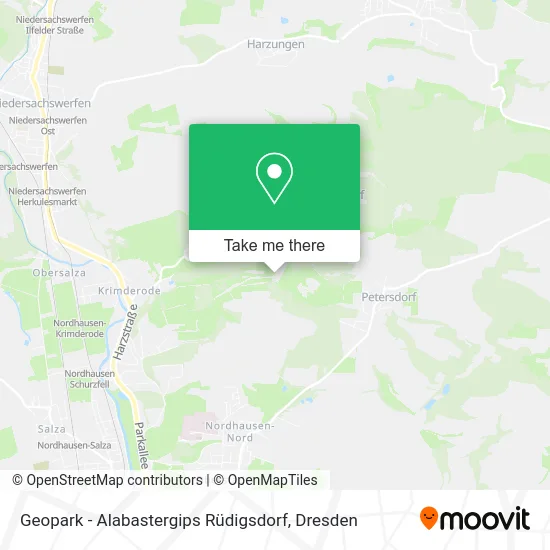 Карта Geopark - Alabastergips Rüdigsdorf